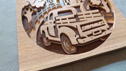 C284-Pickup Layered Scroll Saw Pattern - Alex Fox Patterns