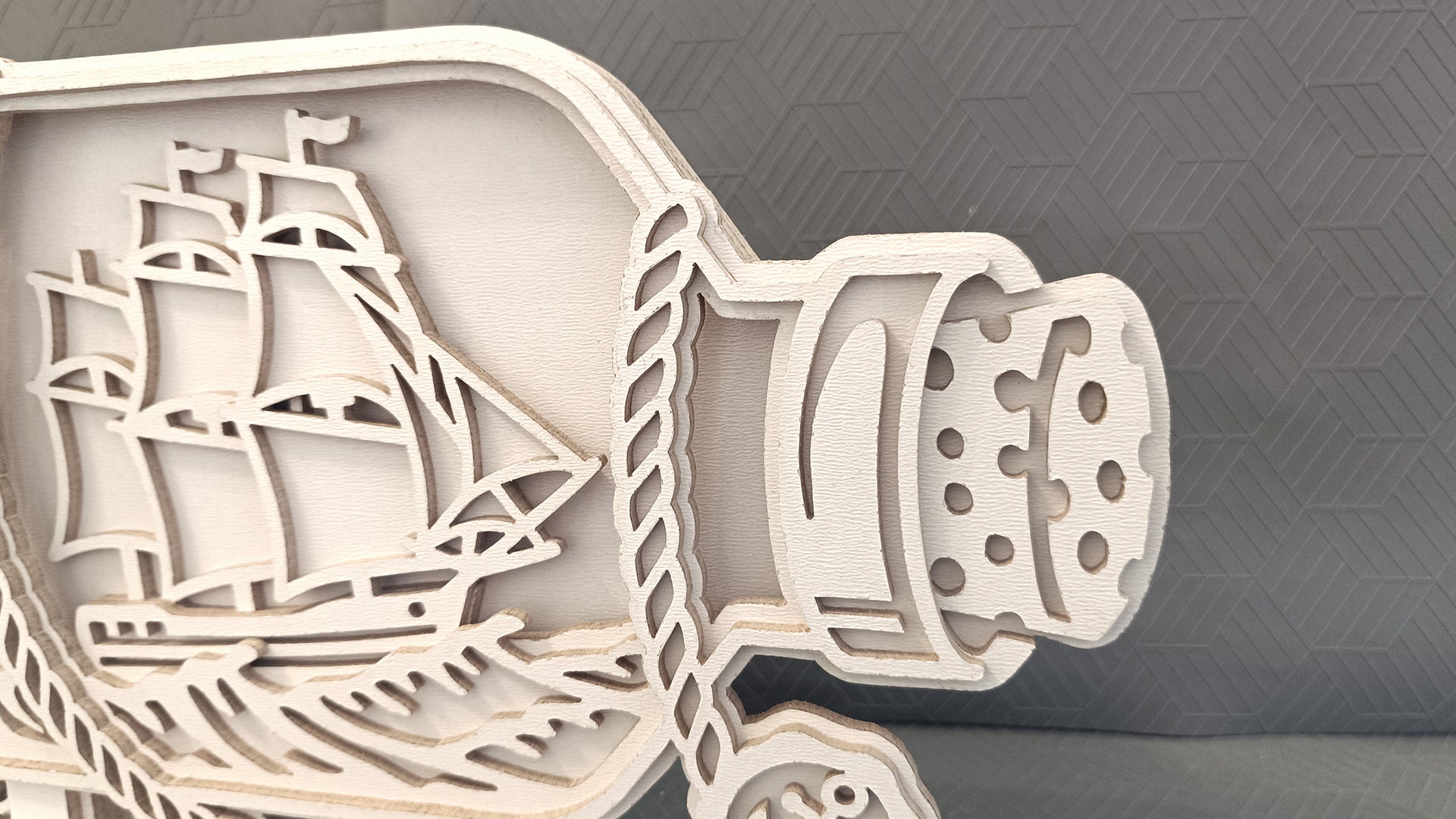 C287-Ship In A Bottle Layered Scroll Saw Pattern - Alex Fox Patterns