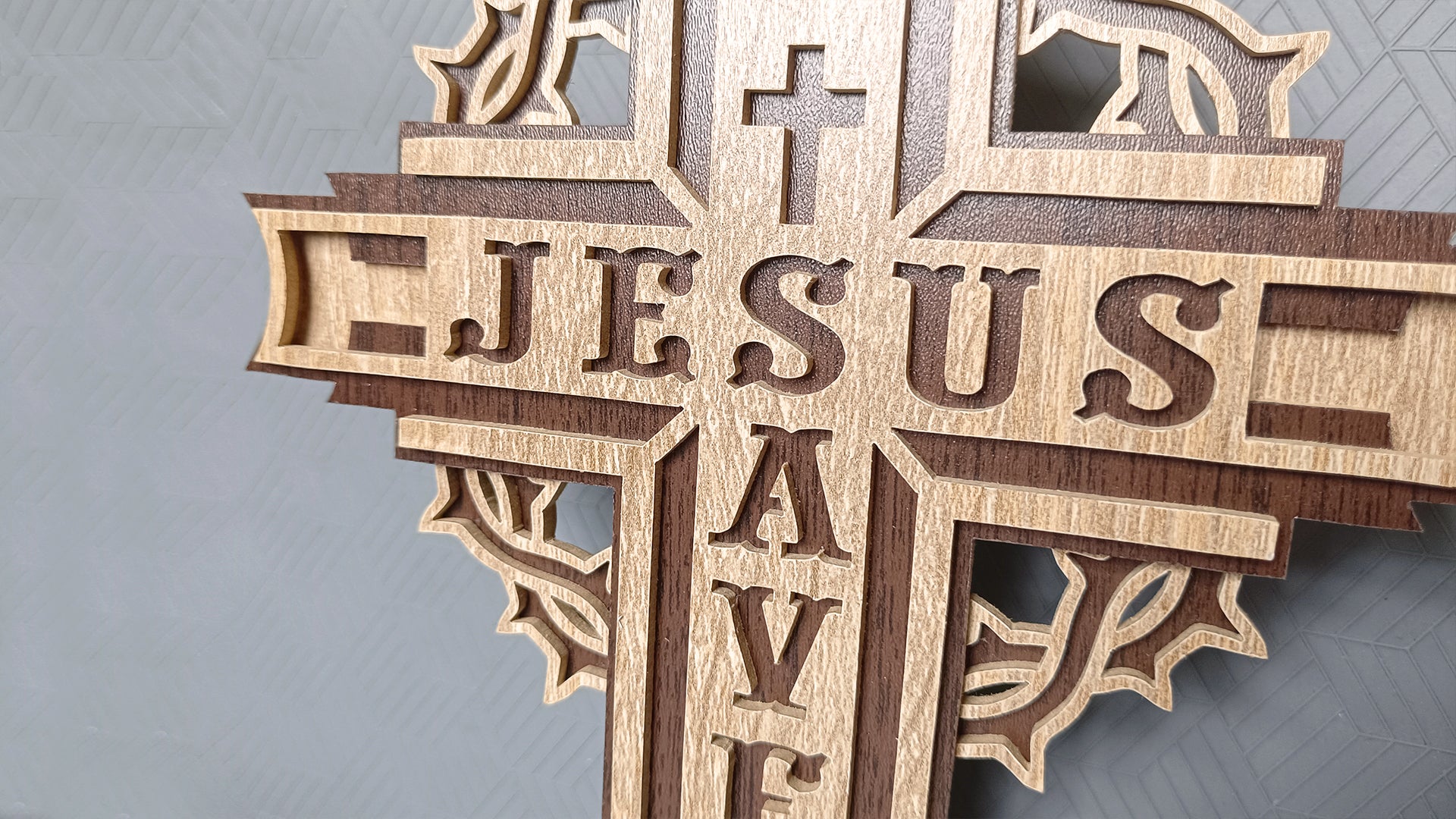 C289-Jesus Saves Layered Scroll Saw Pattern - Alex Fox Patterns