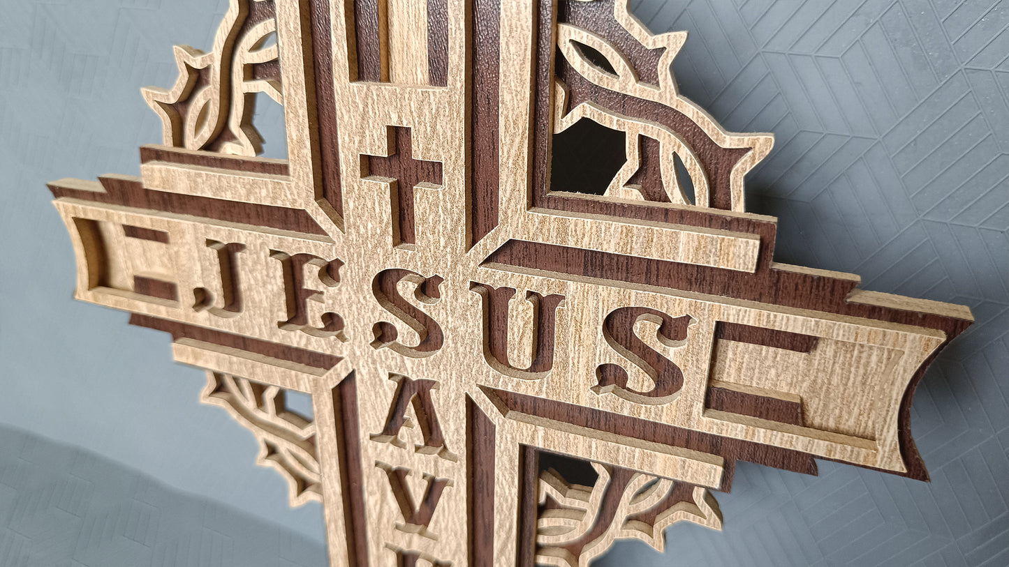 C289-Jesus Saves Layered Scroll Saw Pattern - Alex Fox Patterns