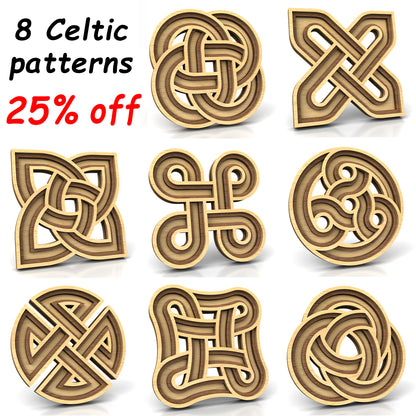 C290-Celtic Ornament Set Layered Scroll Saw Patterns - Alex Fox Patterns