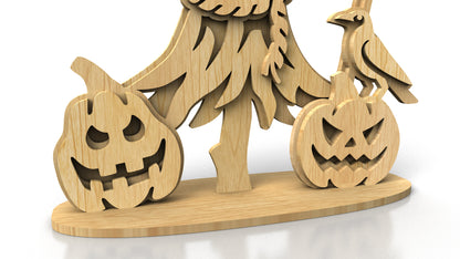 C292-Halloween Scarecrow Layered Scroll Saw Pattern - Alex Fox Patterns