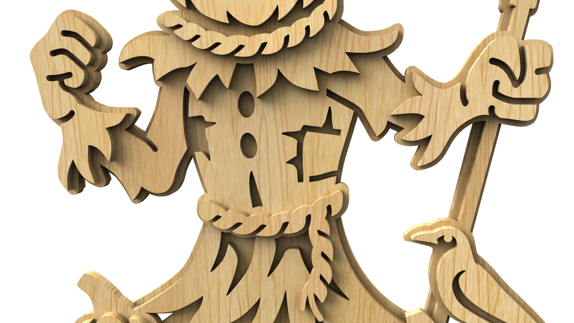 C292-Halloween Scarecrow Layered Scroll Saw Pattern - Alex Fox Patterns