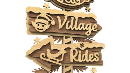C293-North Pole Sign Layered Scroll Saw Pattern - Alex Fox Patterns