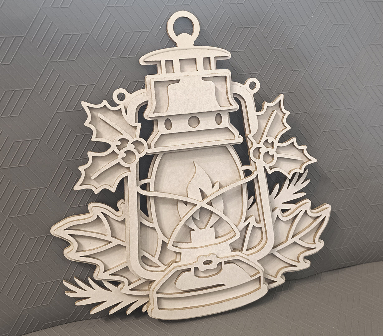 C294-Christmas Lantern Layered Scroll Saw Pattern - Alex Fox Patterns