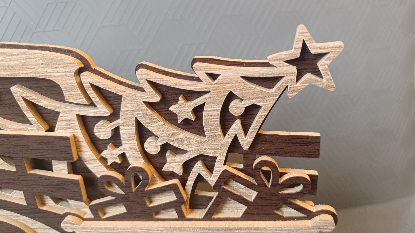 C295-Christmas Truck Layered Scroll Saw Pattern - Alex Fox Patterns