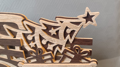 C295-Christmas Truck Layered Scroll Saw Pattern - Alex Fox Patterns