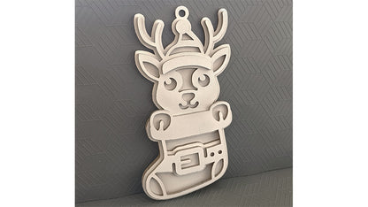 C296-Christmas Animals Set Layered Scroll Saw Patterns - Alex Fox Patterns
