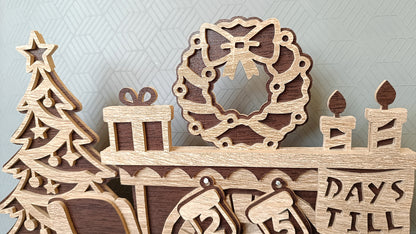 C297-Christmas Fireplace Layered Scroll Saw Pattern - Alex Fox Patterns