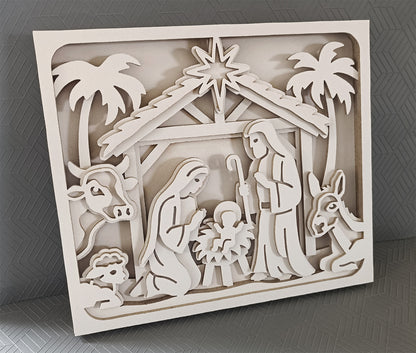 C298-Nativity Scene Layered Scroll Saw Pattern - Alex Fox Patterns