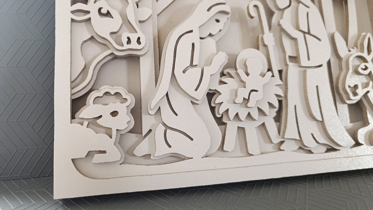 C298-Nativity Scene Layered Scroll Saw Pattern - Alex Fox Patterns