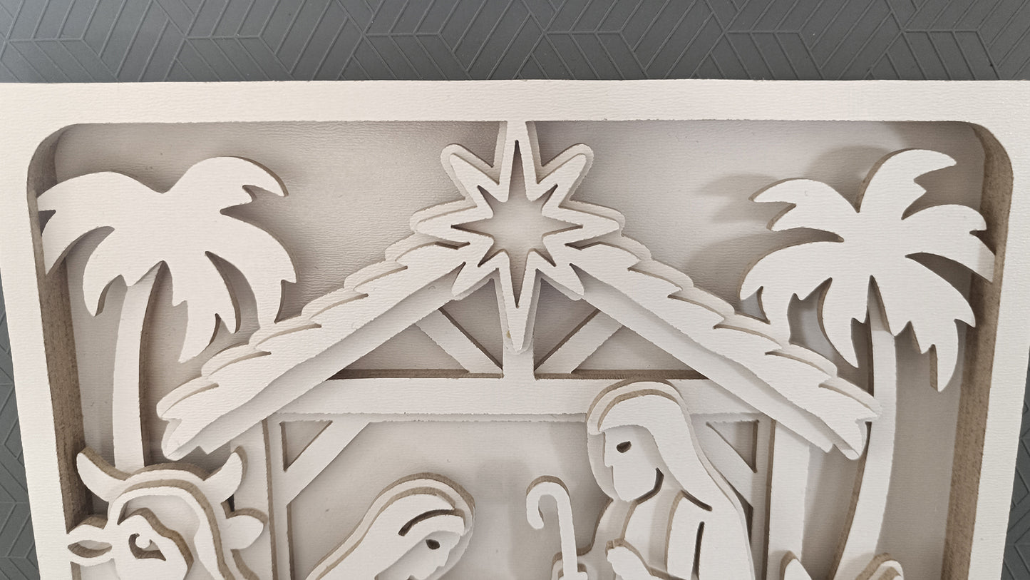 C298-Nativity Scene Layered Scroll Saw Pattern - Alex Fox Patterns