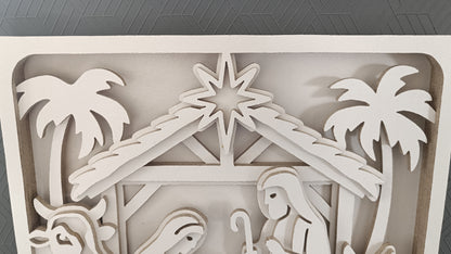 C298-Nativity Scene Layered Scroll Saw Pattern - Alex Fox Patterns