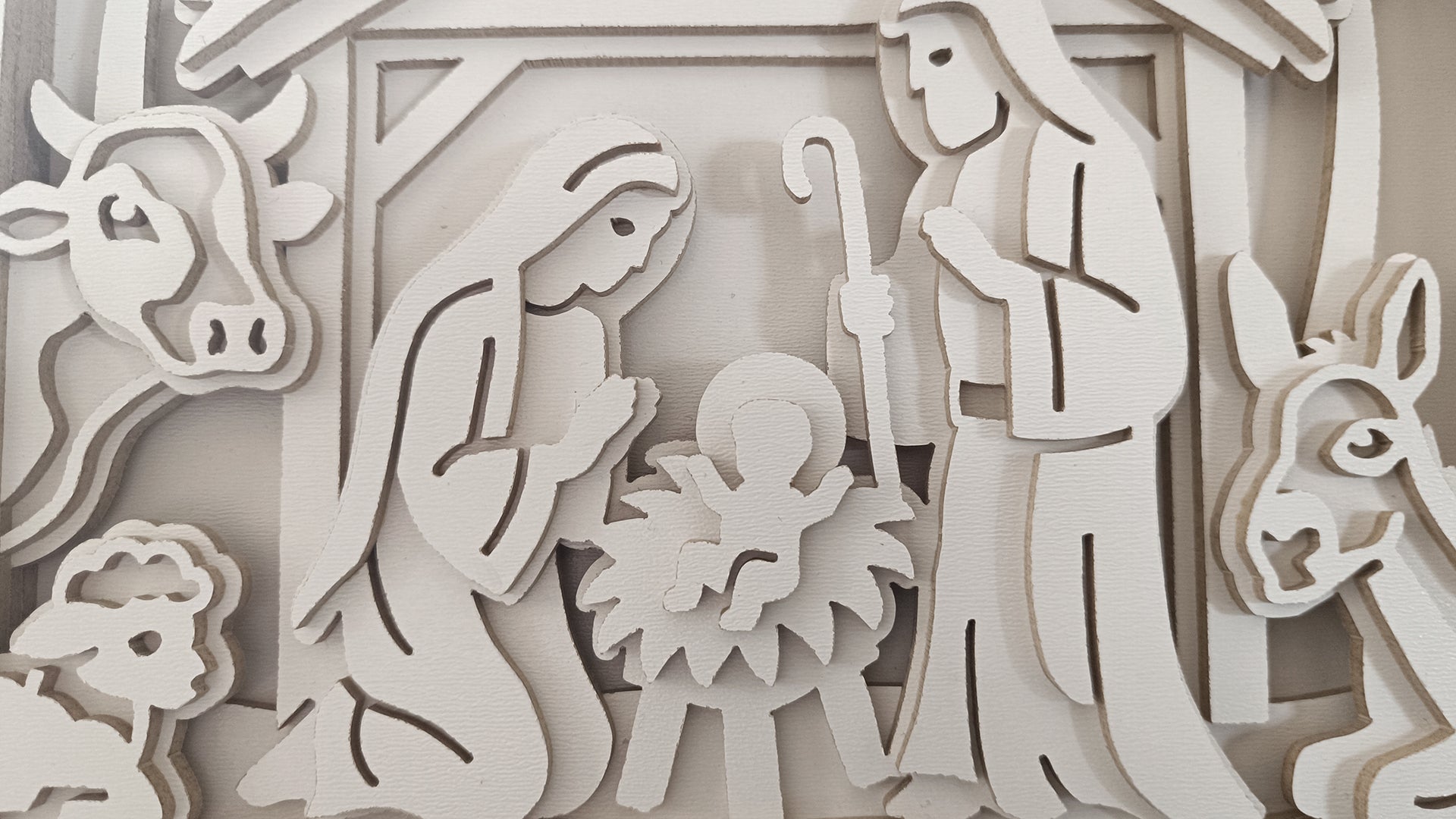 C298-Nativity Scene Layered Scroll Saw Pattern - Alex Fox Patterns