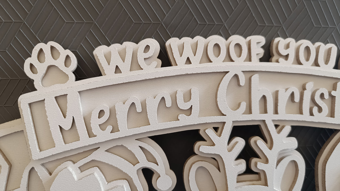 C299-Merry Christmas Layered Scroll Saw Pattern - Alex Fox Patterns