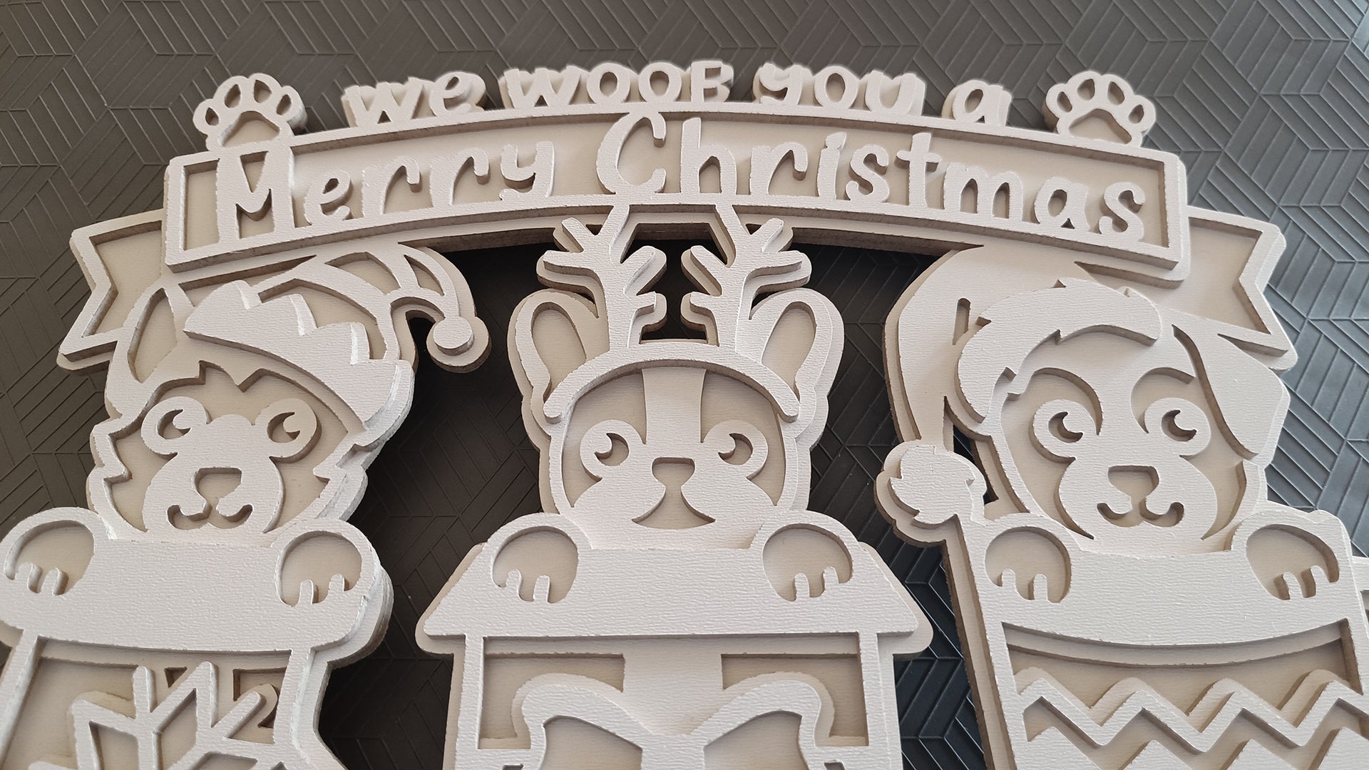 C299-Merry Christmas Layered Scroll Saw Pattern - Alex Fox Patterns
