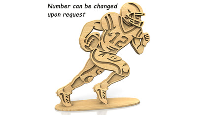 C301-Football Player Layered Scroll Saw Pattern - Alex Fox Patterns