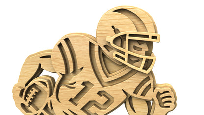 C301-Football Player Layered Scroll Saw Pattern - Alex Fox Patterns