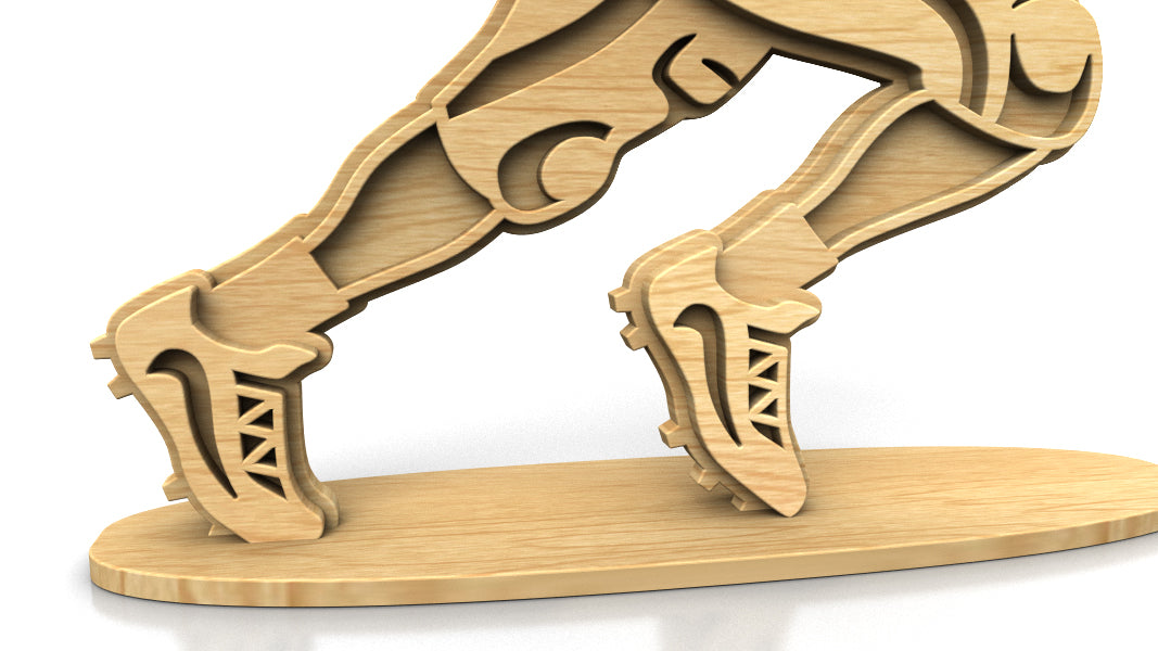 C301-Football Player Layered Scroll Saw Pattern - Alex Fox Patterns