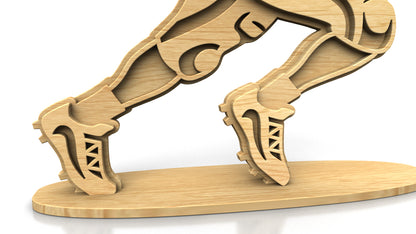 C301-Football Player Layered Scroll Saw Pattern - Alex Fox Patterns