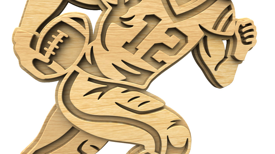 C301-Football Player Layered Scroll Saw Pattern - Alex Fox Patterns