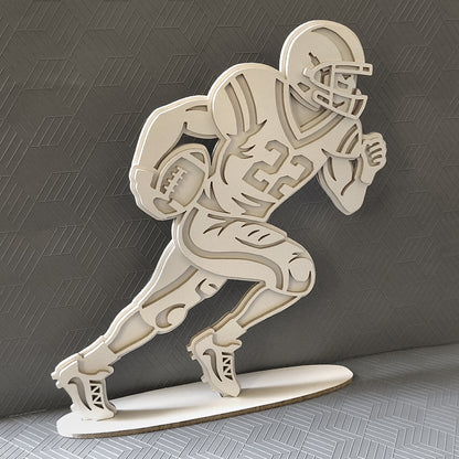 C301-Football Player Layered Scroll Saw Pattern - Alex Fox Patterns