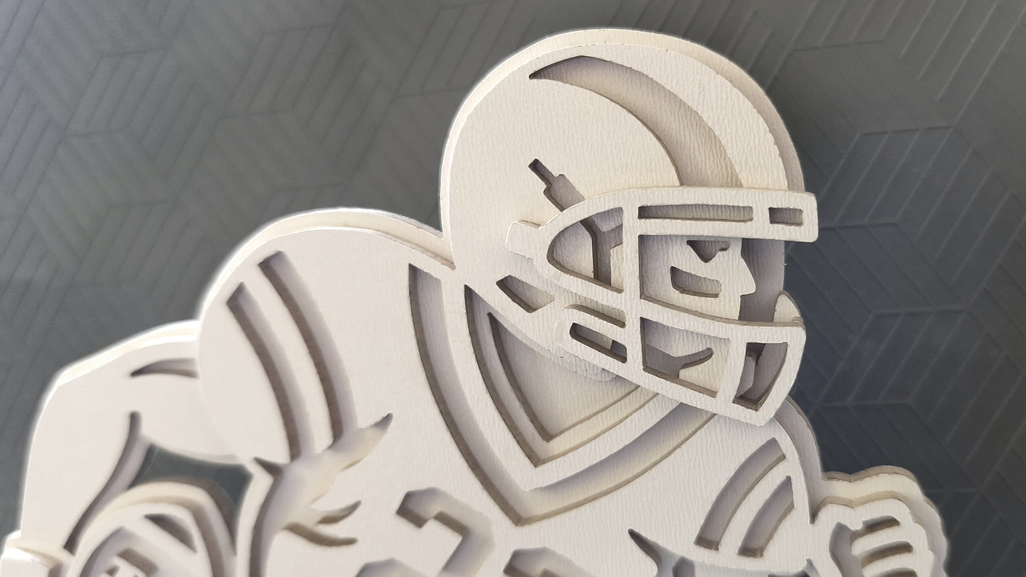 C301-Football Player Layered Scroll Saw Pattern - Alex Fox Patterns