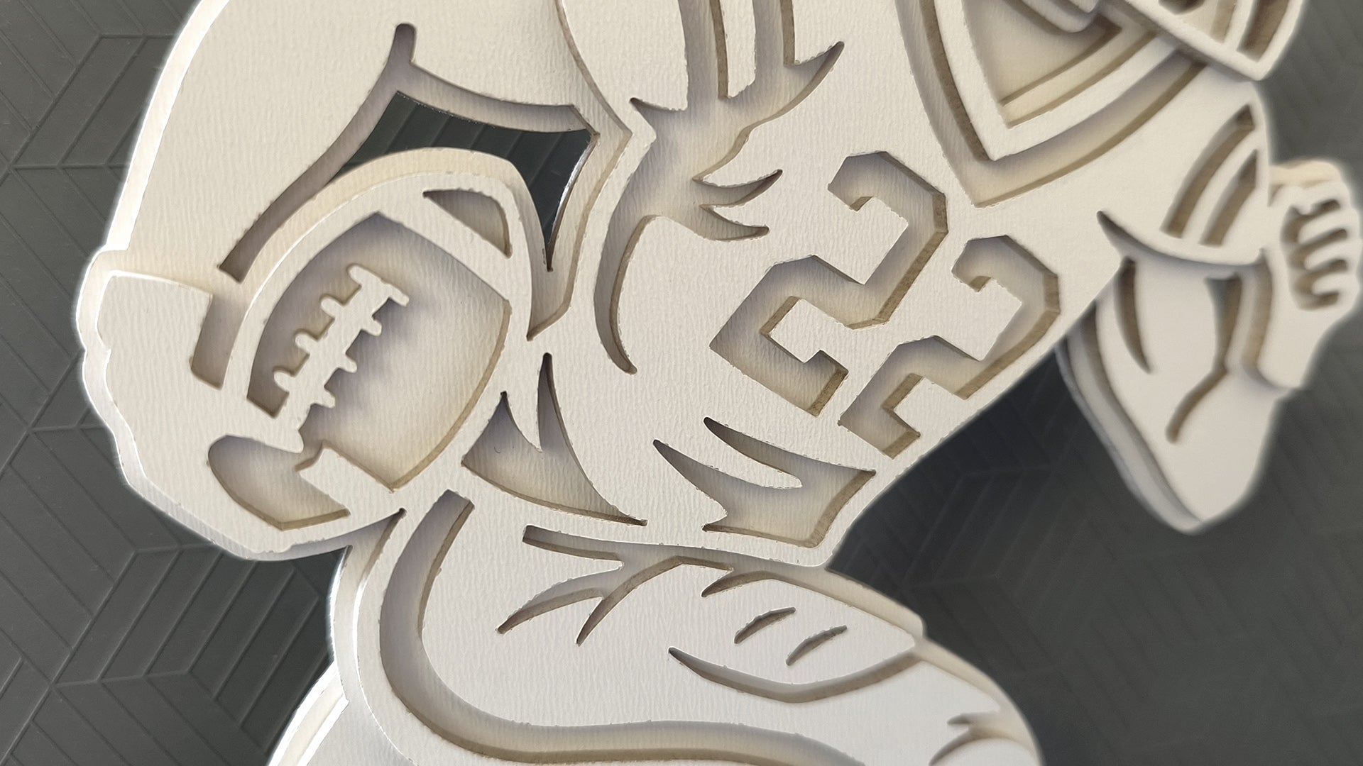 C301-Football Player Layered Scroll Saw Pattern - Alex Fox Patterns