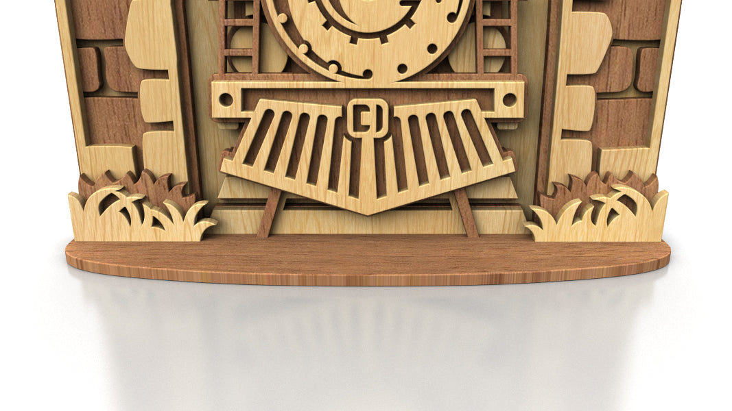 C302-Steam Train Layered Scroll Saw Pattern - Alex Fox Patterns