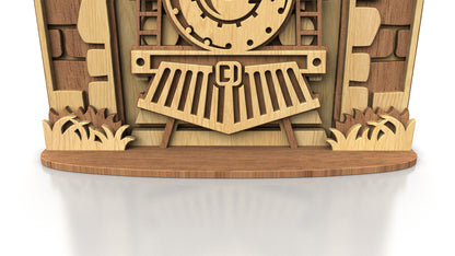 C302-Steam Train Layered Scroll Saw Pattern - Alex Fox Patterns