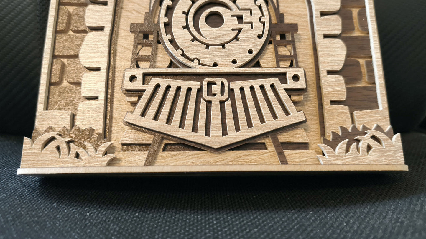 C302-Steam Train Layered Scroll Saw Pattern - Alex Fox Patterns