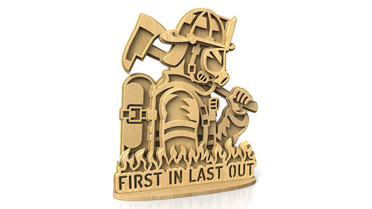 C303-Firefighter Layered Scroll Saw Pattern — Alex Fox Patterns