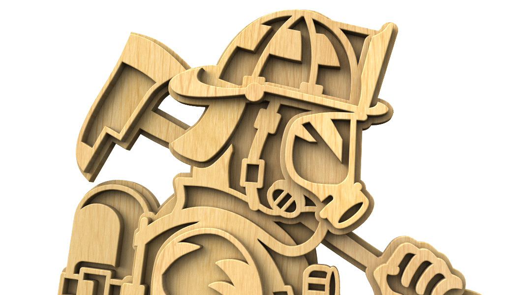 C303-Firefighter Layered Scroll Saw Pattern — Alex Fox Patterns