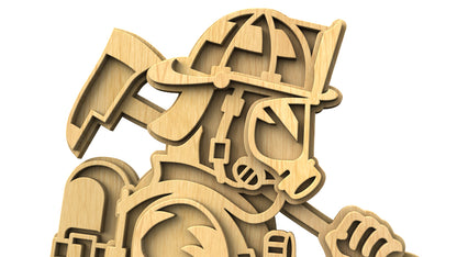 C303-Firefighter Layered Scroll Saw Pattern — Alex Fox Patterns