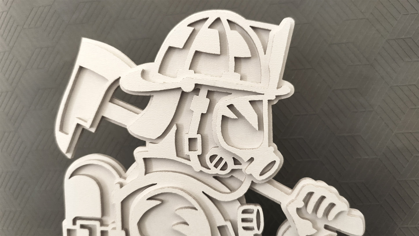 C303-Firefighter Layered Scroll Saw Pattern — Alex Fox Patterns