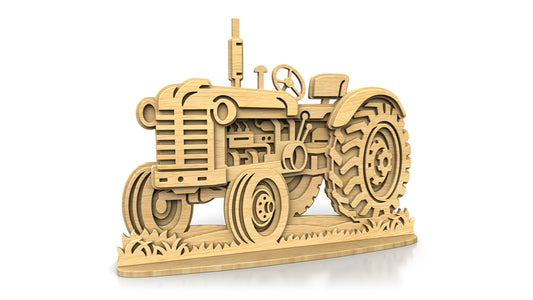 C304-Tractor Layered Scroll Saw Pattern — Alex Fox Patterns