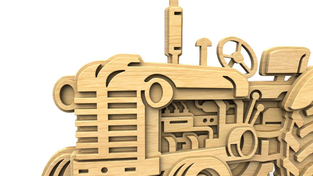 C304-Tractor Layered Scroll Saw Pattern — Alex Fox Patterns