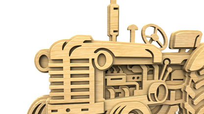 C304-Tractor Layered Scroll Saw Pattern — Alex Fox Patterns