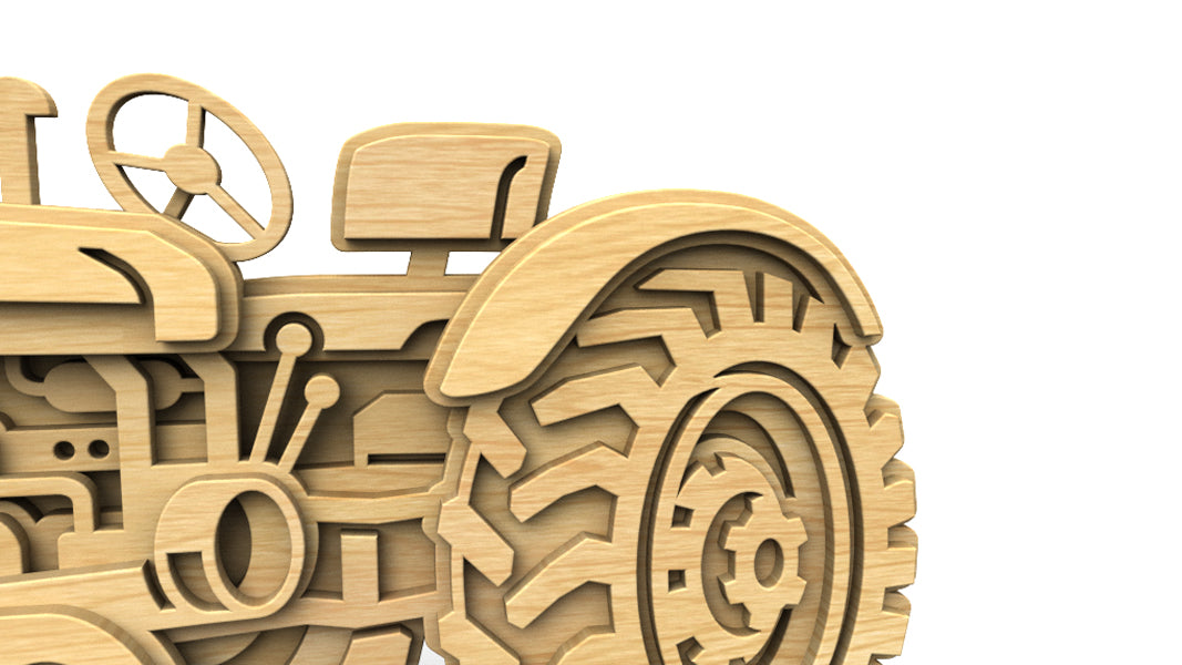 C304-Tractor Layered Scroll Saw Pattern — Alex Fox Patterns