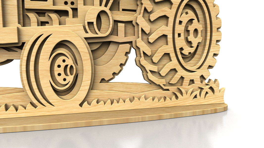 C304-Tractor Layered Scroll Saw Pattern — Alex Fox Patterns