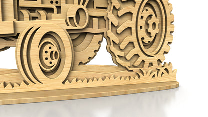 C304-Tractor Layered Scroll Saw Pattern — Alex Fox Patterns