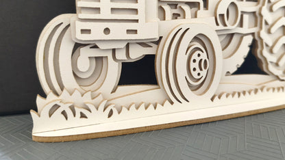 C304-Tractor Layered Scroll Saw Pattern — Alex Fox Patterns