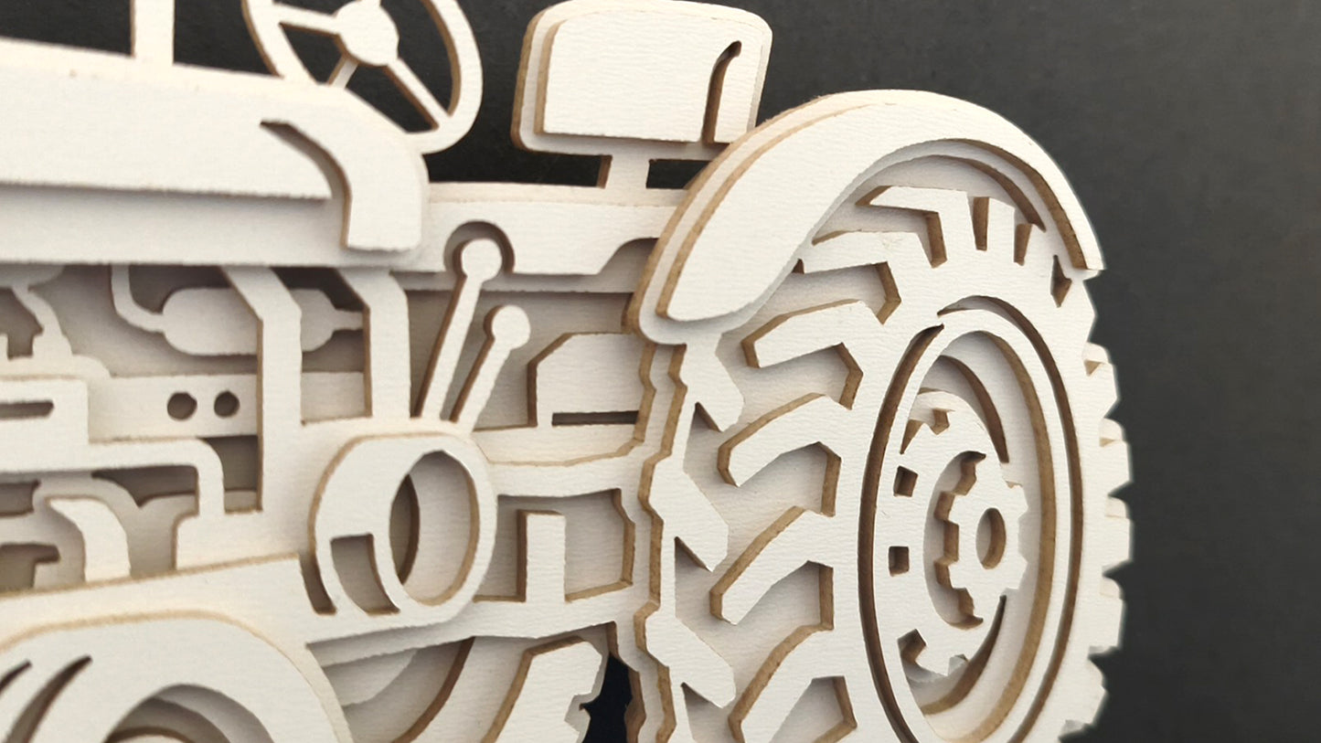 C304-Tractor Layered Scroll Saw Pattern — Alex Fox Patterns