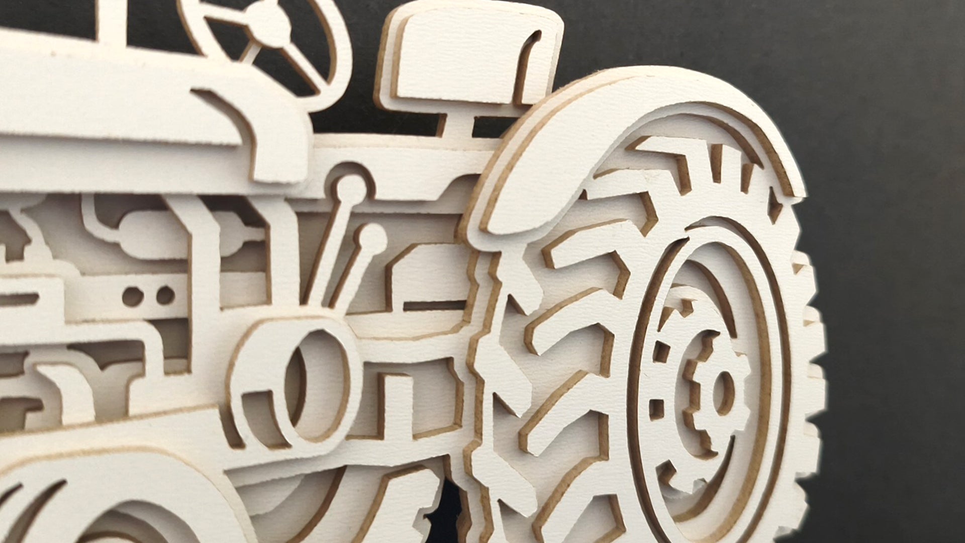 C304-Tractor Layered Scroll Saw Pattern — Alex Fox Patterns