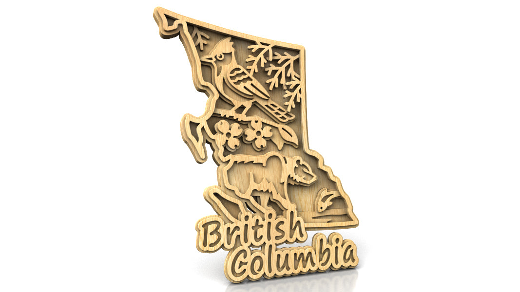C305-British Columbia Layered Scroll Saw Pattern — Alex Fox Patterns