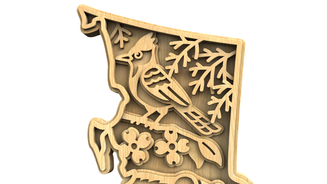 C305-British Columbia Layered Scroll Saw Pattern — Alex Fox Patterns