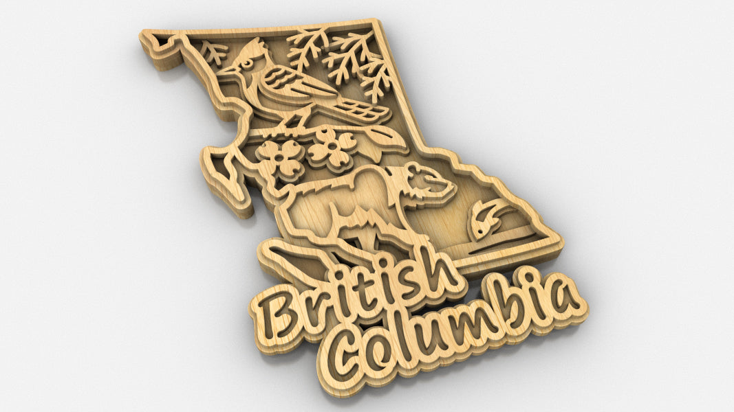 C305-British Columbia Layered Scroll Saw Pattern — Alex Fox Patterns