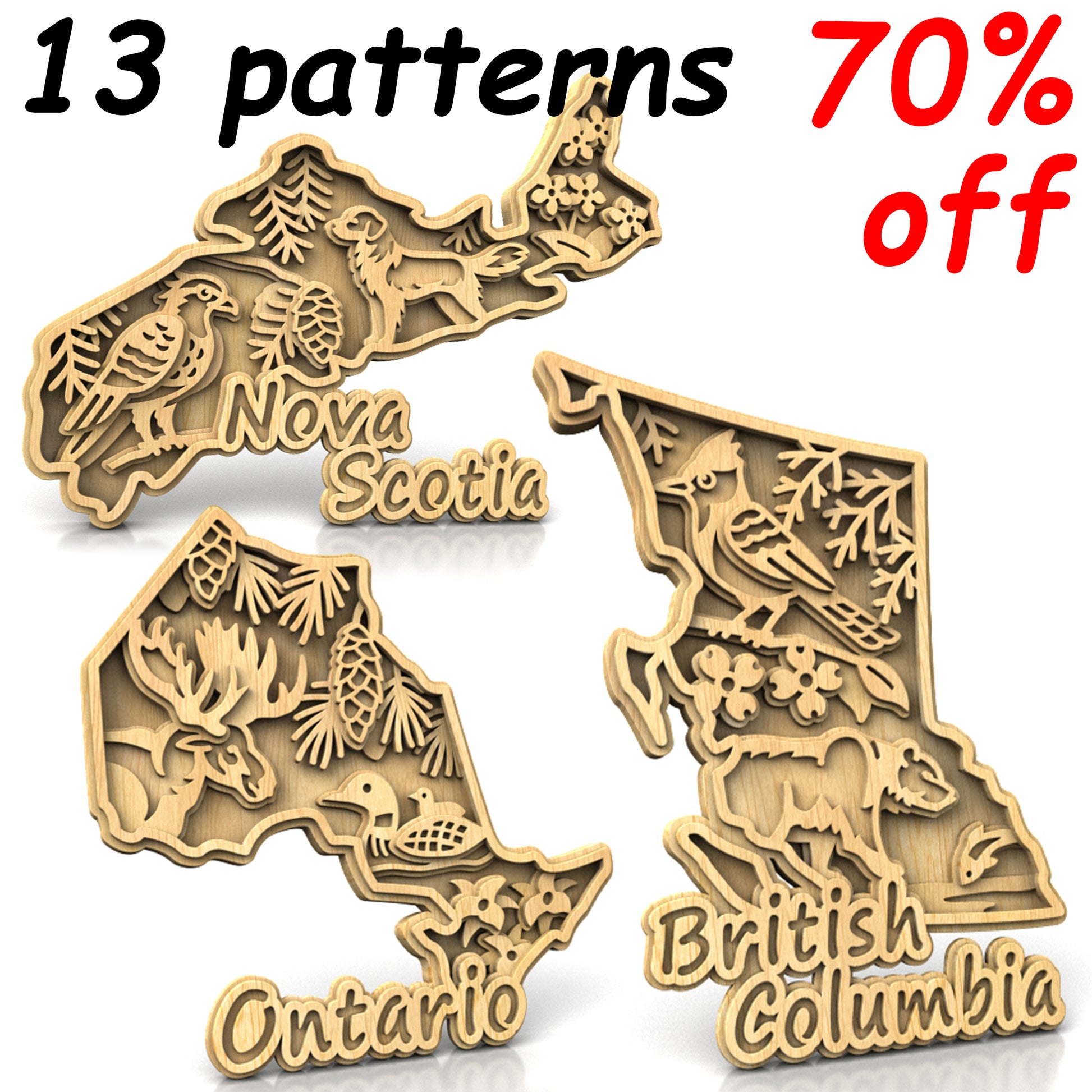 canada layered scroll saw pattern