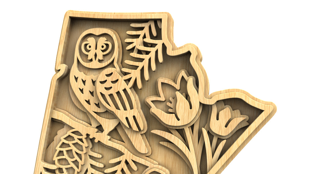C305-Manitoba Layered Scroll Saw Pattern — Alex Fox Patterns