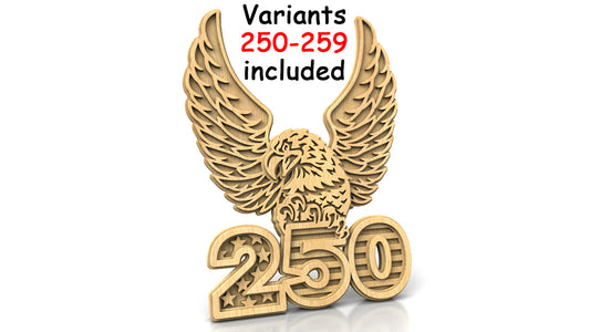 C306-USA Anniversary Layered Scroll Saw Pattern — Alex Fox Patterns